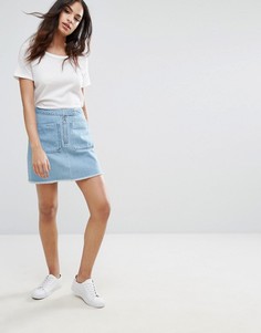 Джинсовая мини-юбка с накладными карманами Vero Moda - Синий