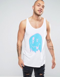 Обтягивающая майка с принтом ASOS - Белый