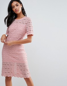 Кружевное платье-футляр Liquorish - Розовый