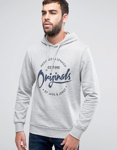 Худи с графическим принтом Jack &amp; Jones Originals - Серый