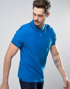 Однотонное базовое поло классического кроя с кантом Ben Sherman - Синий
