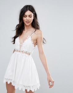 Платье с отделкой кроше Raga Cut To It - Белый
