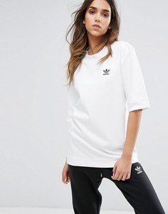 Белая футболка бойфренда adidas Originals - Белый