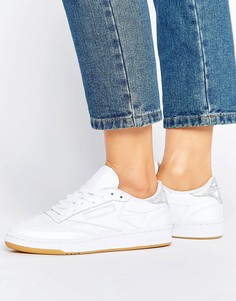 Белые кроссовки с блестящей отделкой Reebok Club C - Белый