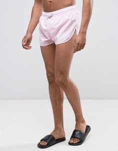 Пастельно-розовые суперкороткие шорты для плавания с разрезами по бокам ASOS - Розовый