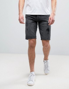 Рваные джинсовые шорты классического кроя Jack &amp; Jones Intelligence - Черный