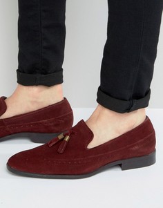 Бордовые замшевые лоферы с кисточками ASOS - Красный