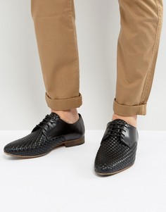 Черные кожаные туфли дерби ASOS - Черный