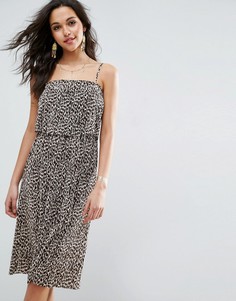 Платье миди с кроп-топом и леопардовым принтом ASOS - Мульти