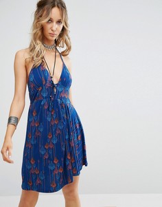 Платье с принтом Free People Tropical Daydream - Синий