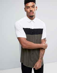 Вискозная рубашка классического кроя со вставками ASOS - Черный