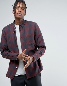 Бордовая рубашка классического кроя в клетку ASOS - Красный