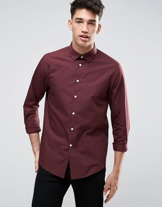 Бордовая рубашка классического кроя ASOS - Красный