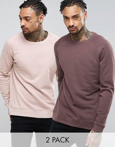 2 свитшота (коричневый, розовый) ASOS - СКИДКА - Мульти