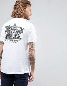 Белая футболка с принтом треугольника на спине Element - Белый