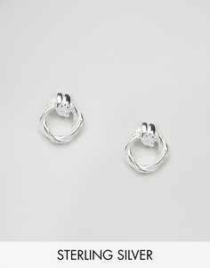 Серебряные витые серьги с отделкой в виде узелка ASOS - Серебряный