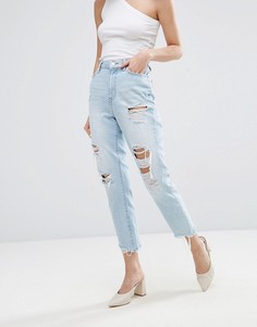 Рваные джинсы в винтажном стиле New Look - Синий