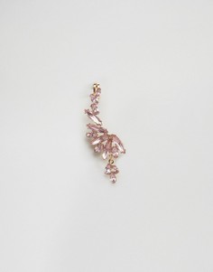 Броские серьги-клаймберы с камнями ASOS - Розовый