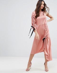 Платье макси на одно плечо ASOS - Розовый