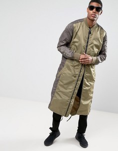 Удлиненная куртка с асимметричным краем Maharishi MA1 - Зеленый