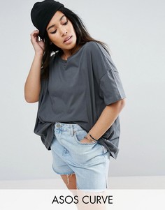 Свободная футболка ASOS CURVE - Серый