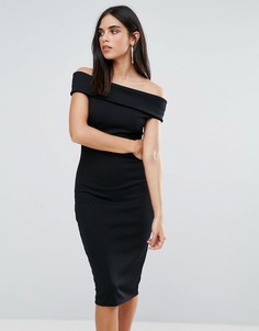 Платье-футляр с открытыми плечами City Goddess - Черный