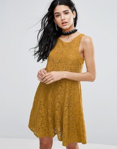 Короткое приталенное платье Free People Miles Of Lace - Желтый