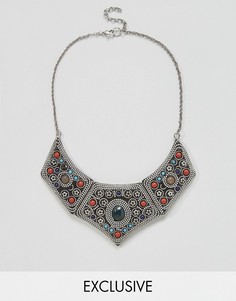 Декорированное ожерелье-воротник Reclaimed Vintage Inspired - Серебряный