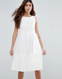 Фактурное платье миди Zibi London Scuba - Белый