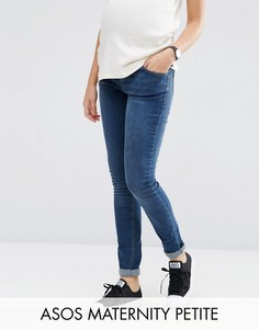 Джинсы скинни со вставкой для живота ASOS MATERNITY PETITE RIDLEY - Синий