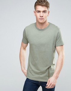 Длинная футболка с молниями Brave Soul - Зеленый