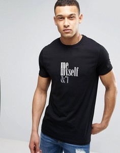 Футболка с принтом Me Myself And I ASOS - Черный