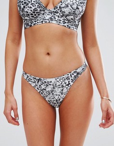 Трусы бикини с высоким вырезом и анималистичным принтом ASOS FULLER BUST - Мульти