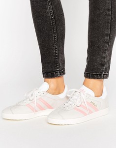 Серо-розовые кроссовки adidas Originals Gazelle - Белый