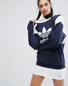 Свитшот в стиле колор блок с логотипом adidas Originals Tokyo - Синий
