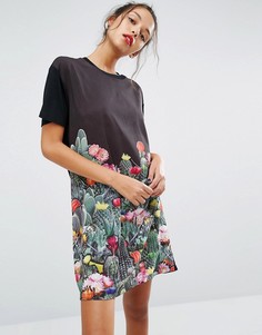 Платье-футболка с кактусами PS by Paul Smith - Черный