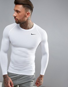 Белый лонгслив Nike Training Compression 703088-100 - Белый