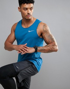 Синяя майка из ткани Dri-Fit от Nike Running Miler 833589-457 - Синий