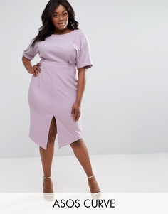 Строгое платье миди ASOS CURVE - Фиолетовый