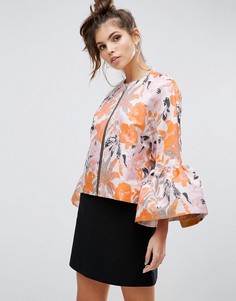Нарядная жаккардовая куртка с расклешенными рукавами ASOS Premium - Мульти