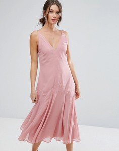 Платье миди в стиле 30-х ASOS - Розовый