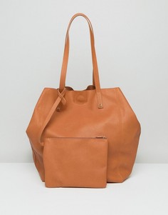 Мягкая сумка-шоппер со съемным клатчем ASOS - Рыжий
