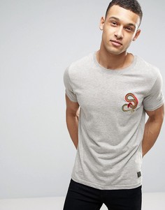 Футболка с вышитой змеей Brave Soul - Серый