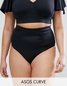 Плавки бикини с завышенной талией ASOS CURVE - Черный