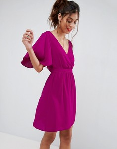 Платье мини с рукавами клеш ASOS - Розовый