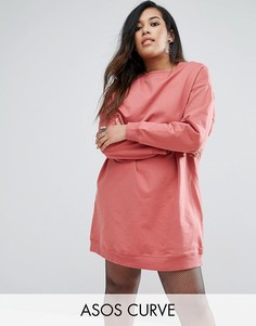 Oversize-платье из трикотажа ASOS CURVE - Красный