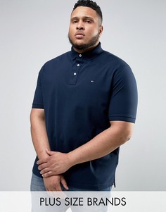 Темно-синее поло из ткани пике с флажком Tommy Hilfiger PLUS - Темно-синий