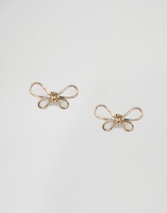 Серьги-гвоздики в виде бантов ASOS - Золотой