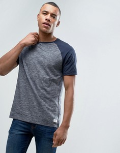 Полихроматическая футболка с контрастными рукавами реглан Esprit - Темно-синий
