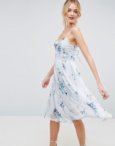 Платье миди с цветочным принтом ASOS - Мульти